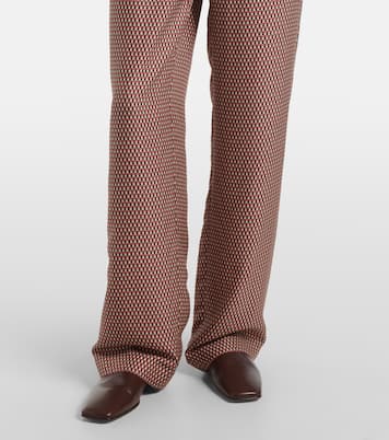Printed high-rise silk straight pants | Joseph