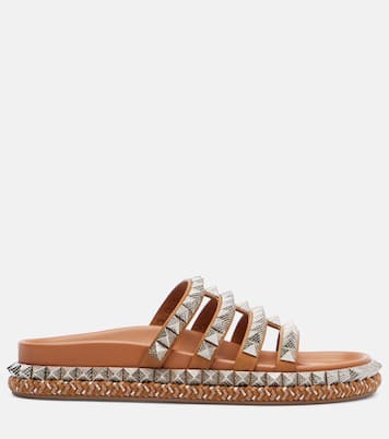 Pyra Hallulila studded leather slides | Christian Louboutin