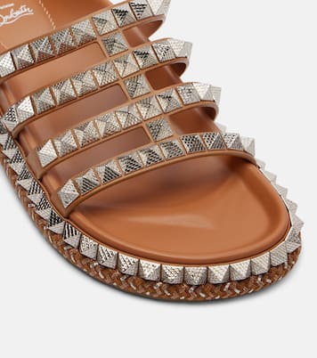 Pyra Hallulila studded leather slides | Christian Louboutin