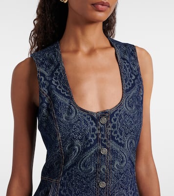 Bedrucktes Midikleid aus Denim | Etro