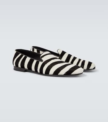 Mario zebra-print calf hair loafers | Manolo Blahnik