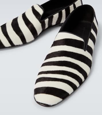 Mario zebra-print calf hair loafers | Manolo Blahnik