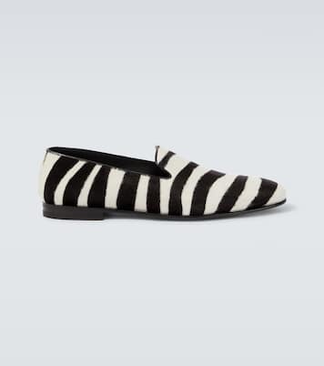 Mario zebra-print calf hair loafers | Manolo Blahnik