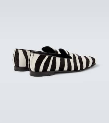 Mario zebra-print calf hair loafers | Manolo Blahnik