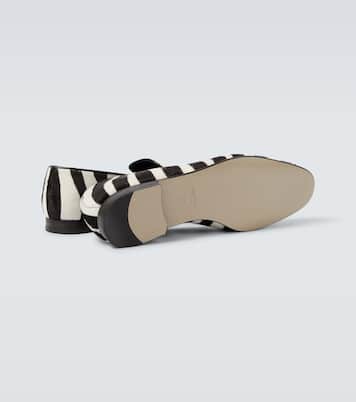 Mario zebra-print calf hair loafers | Manolo Blahnik