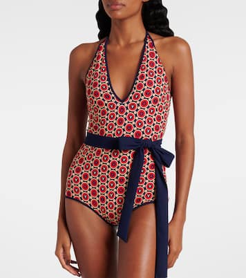 Printed belted swimsuit | Valentino