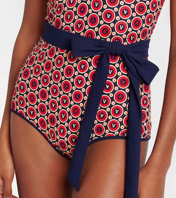 Printed belted swimsuit | Valentino