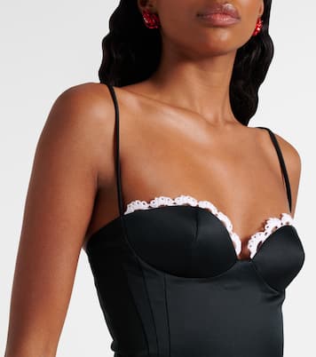 Crochet-trimmed cotton bustier dress | Magda Butrym