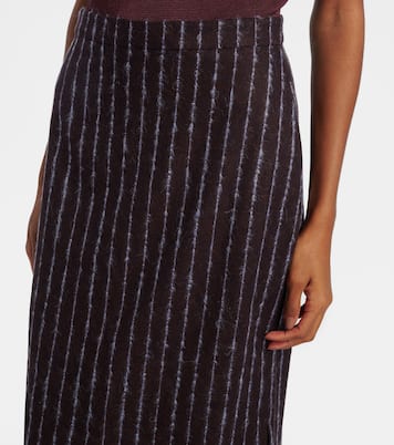 Gonna a tubino gessata in lana e mohair | Erdem