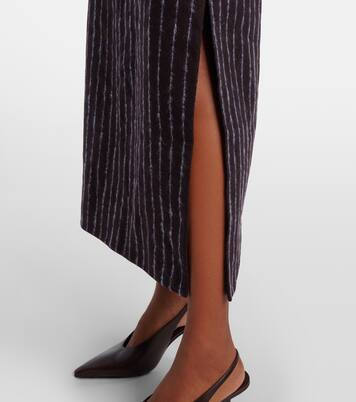 Gonna a tubino gessata in lana e mohair | Erdem