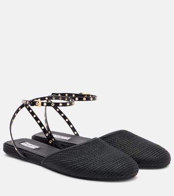 Leather-trimmed slingback flats | Alaïa