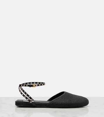 Leather-trimmed slingback flats | Alaïa