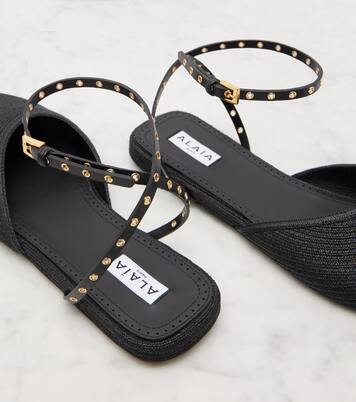 Leather-trimmed slingback flats | Alaïa