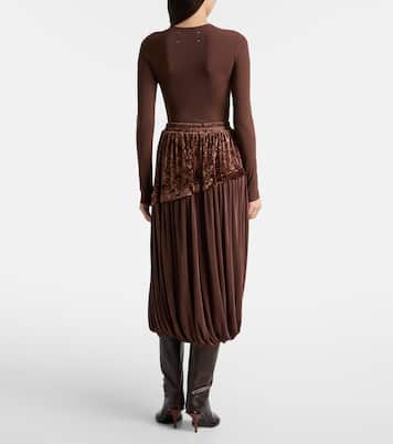 Midirock aus Jersey und Samt  | Xu Zhi