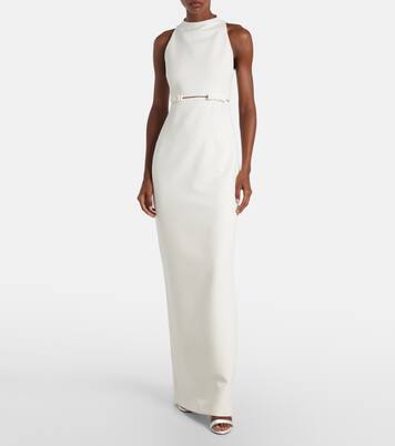 Bridal - Abito lungo Jalie in crêpe con fiocco | Safiyaa