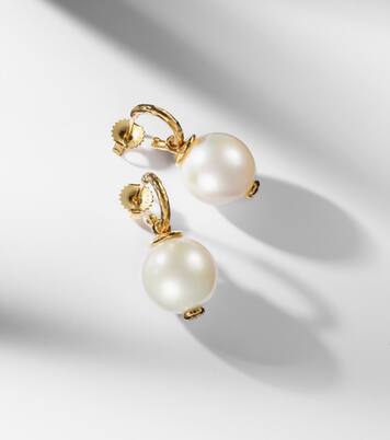 Boucles d’oreilles en or 18 ct, diamants et perles | Octavia Elizabeth