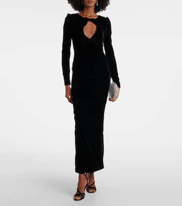 Bow-detail cutout velvet gown | Alessandra Rich