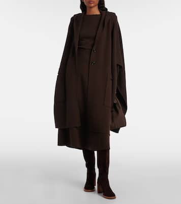 Cape à capuche en laine et cachemire | Jardin des Orangers