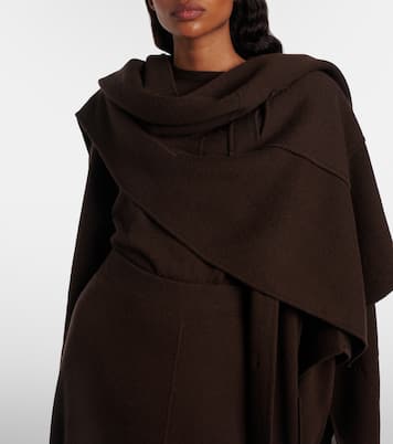 Cape à capuche en laine et cachemire | Jardin des Orangers