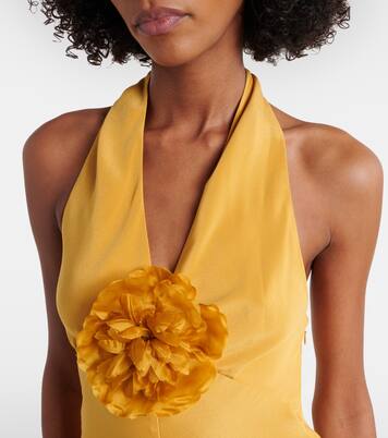 Floral-appliqué silk crêpe gown | Rodarte