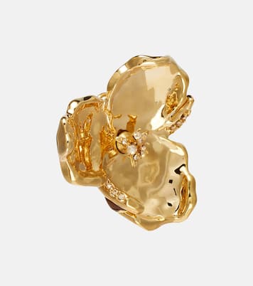 Boucles d’oreilles Blossom à cristaux | Oscar de la Renta