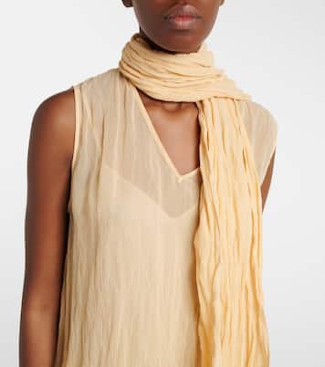 Scarf-detail cotton-blend maxi dress | Plan C