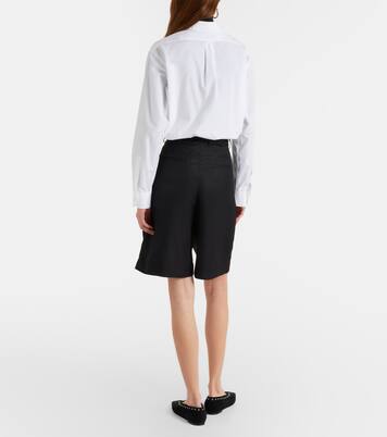 Marfa pleated twill Bermuda shorts | The Frankie Shop