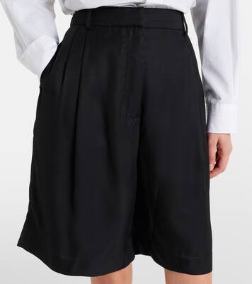 Marfa pleated twill Bermuda shorts | The Frankie Shop