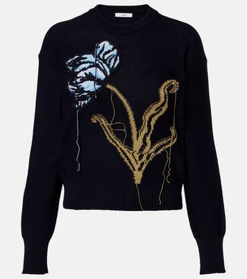 Jersey de lana y algodón en intarsia | Erdem