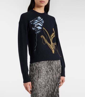 Jersey de lana y algodón en intarsia | Erdem