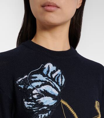 Jersey de lana y algodón en intarsia | Erdem