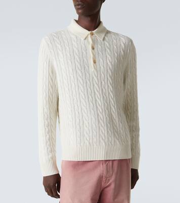 Cable-knit cashmere polo sweater | Arch4