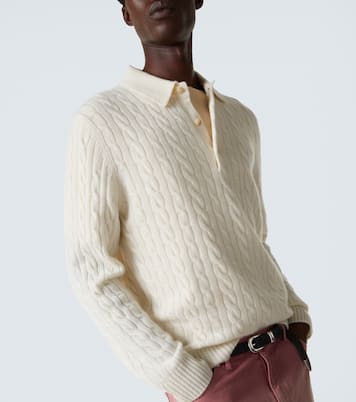 Cable-knit cashmere polo sweater | Arch4