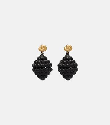 Rope gold-plated enamel drop earrings  | Toteme