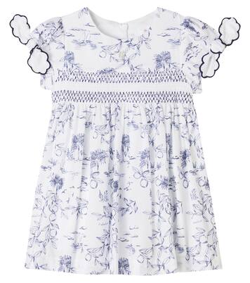 Baby shirred toile de jouy cotton dress | Patachou