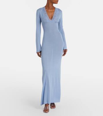 Lace-trimmed maxi dress | Aya Muse