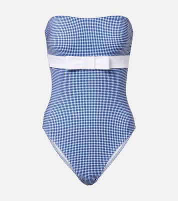 Bow-detail gingham swimsuit | Karla Colletto