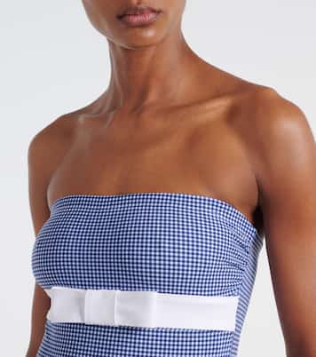 Bow-detail gingham swimsuit | Karla Colletto