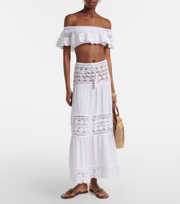 Midirock Filigree aus Baumwolle mit Häkelstrick | Anna Kosturova