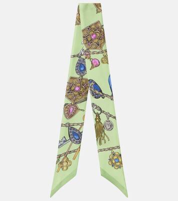 Floral silk twill scarf | Versace