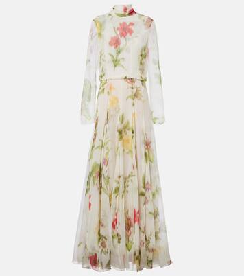 Floral silk chiffon gown | Oscar de la Renta