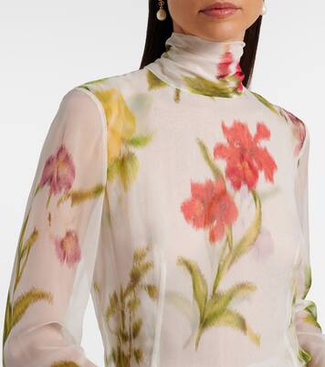 Floral silk chiffon gown | Oscar de la Renta