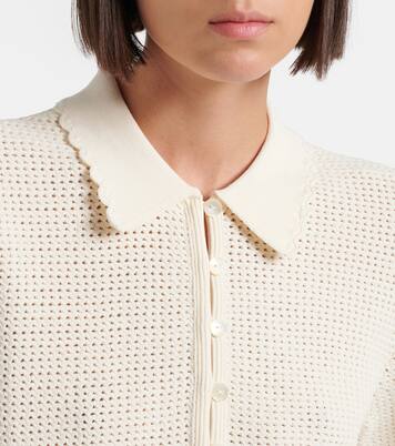 Daybreak crochet scalloped polo shirt | Frame