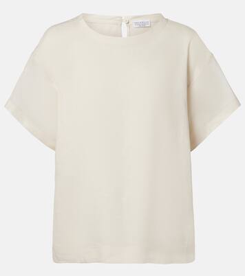 Oversized linen T-shirt | Brunello Cucinelli