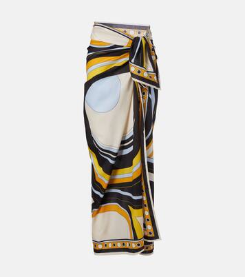 Printed cotton beach cover-up | La DoubleJ