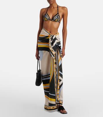 Printed cotton beach cover-up | La DoubleJ