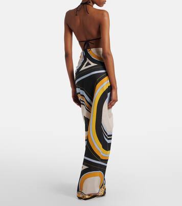 Printed cotton beach cover-up | La DoubleJ
