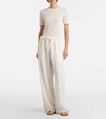 Faz linen-blend wide-leg pants | The Row