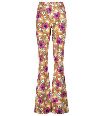 Pantalon évasé à taille haute et fleurs | Alessandra Rich