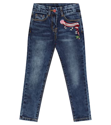 High-rise cotton-blend jeans | Monnalisa